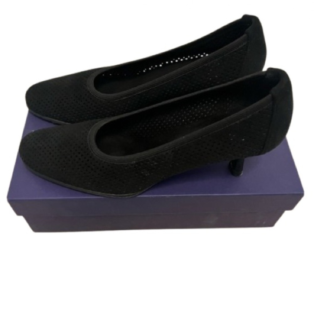 Stuart Weitzman Nicolette Perforated Ultrasuede Heels
